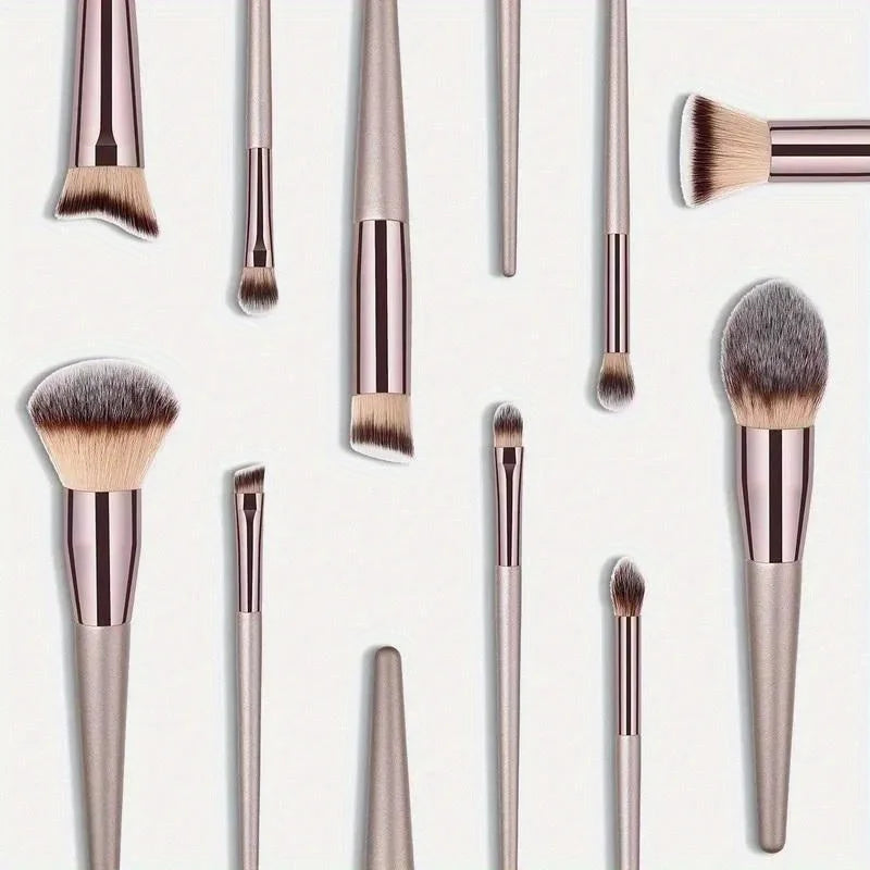 10PCS Champagne Gold Brush Set