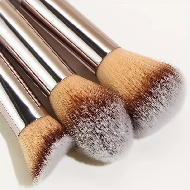 10PCS Champagne Gold Brush Set
